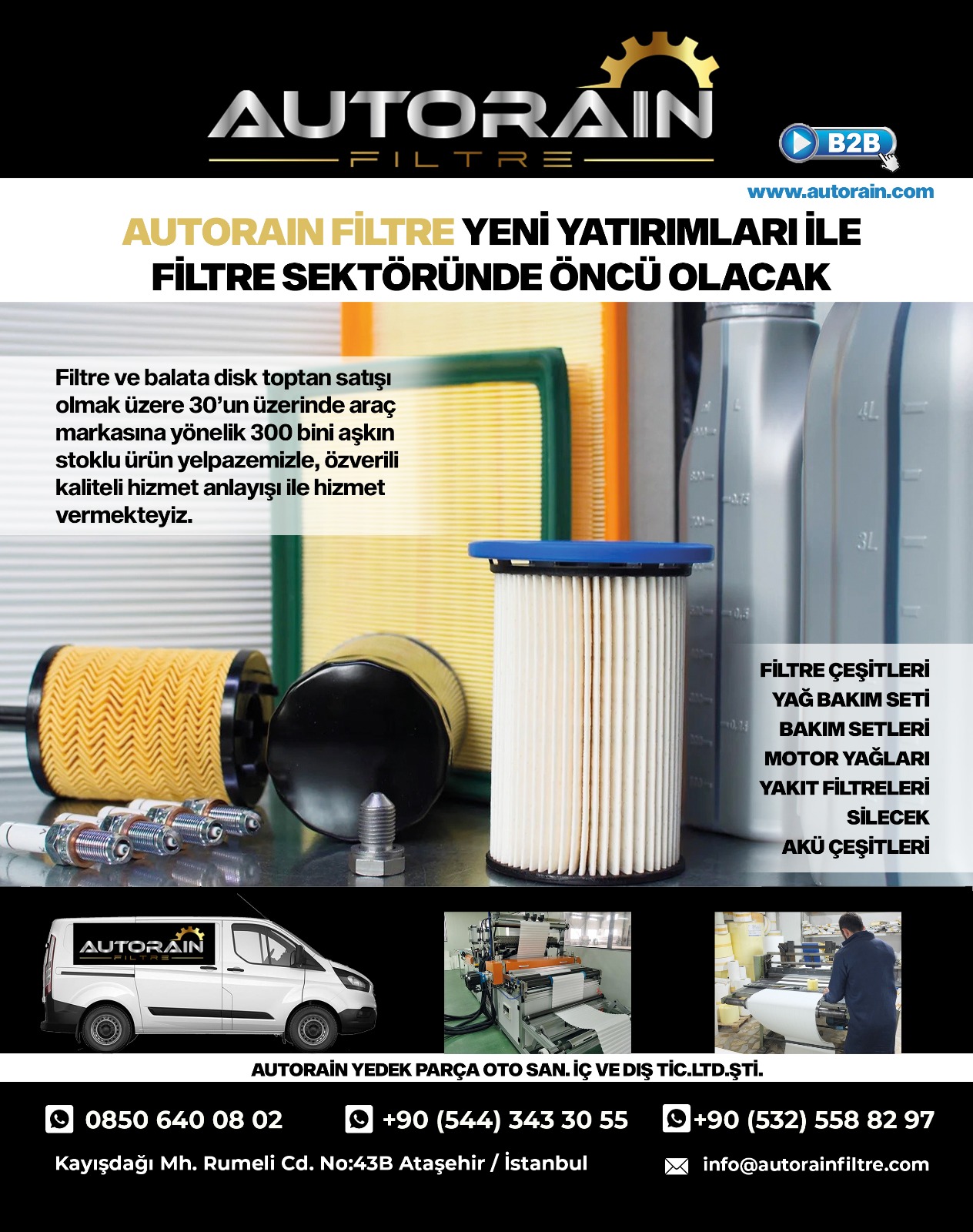 AUTORAİN FİLTRE YENİ YATIRIMLARI İLE SATIŞ AĞINI GENİŞLETİYOR