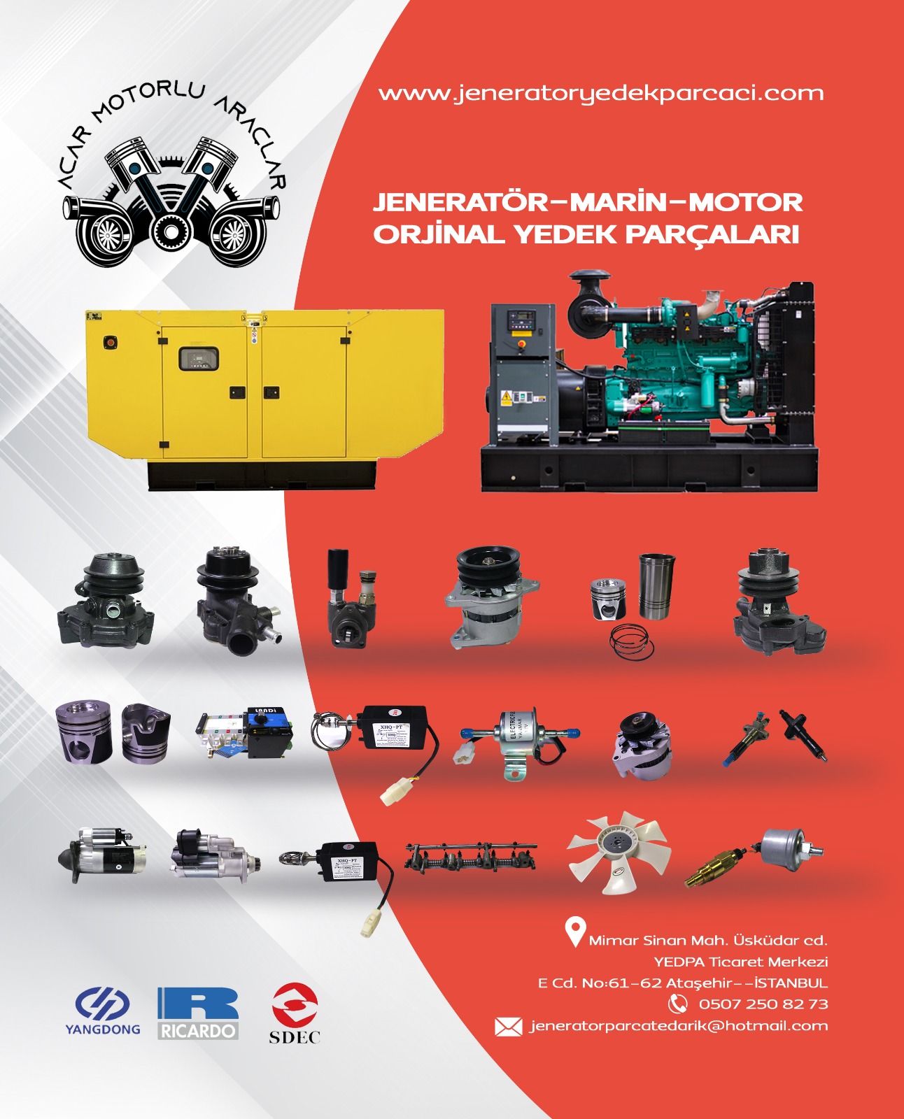 jENERATÖR- MARİN- MOTOR ORJİNAL YEDEK PARÇALARI