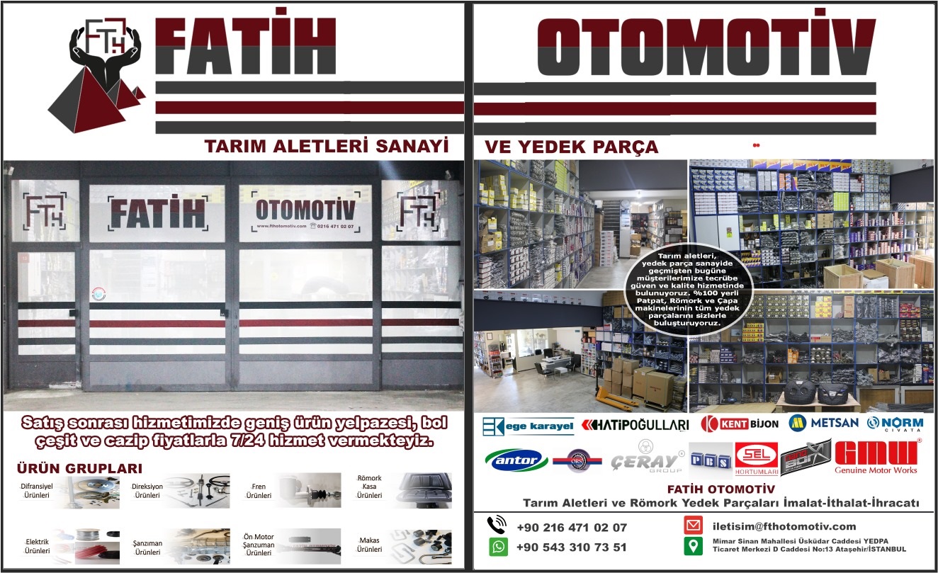 FATİH OTOMOTİV,TARIM ALETLERİ VE YEDEK PARÇA SANAYİ