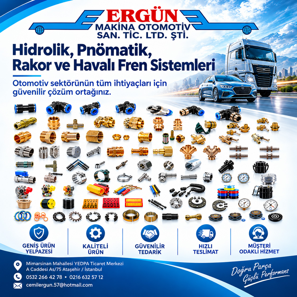 PNÖMATİK VE HAVALI FREN SİSTEMLERİNDE GÜVENİLİR ÇÖZÜM!