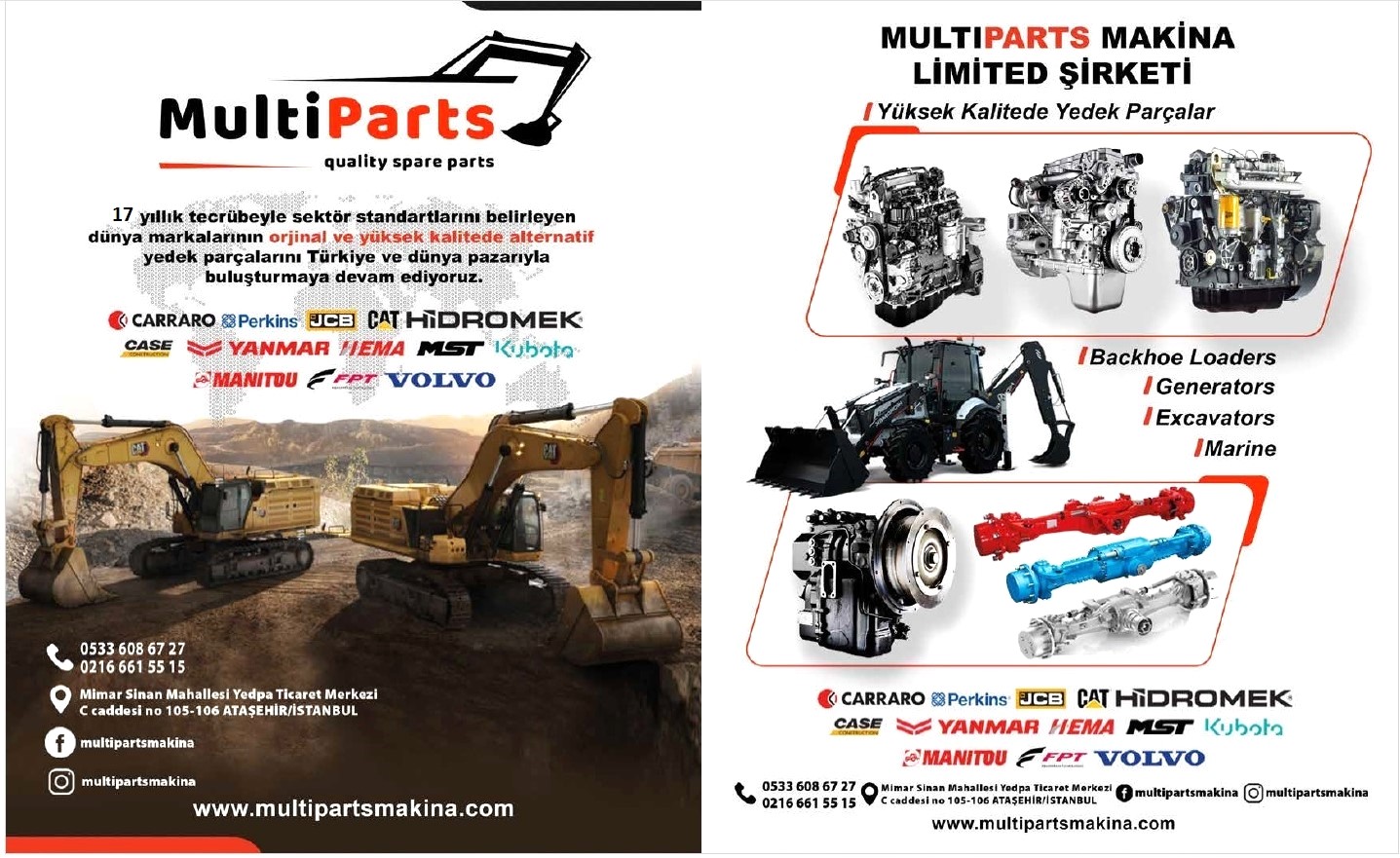 MULTİPARTS MAKİNA YÜKSEK KALİTEDE YEDEK PARÇA SEÇENEĞİ SUNUYOR