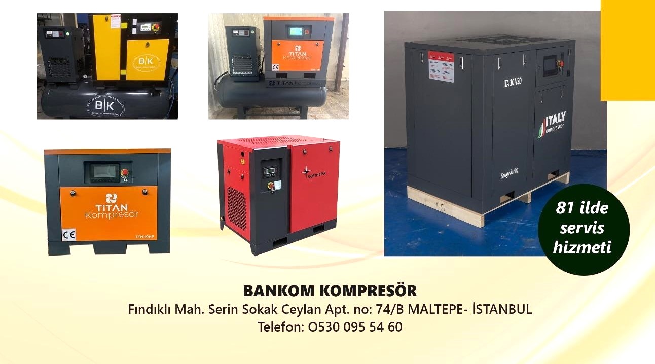 BANKOM KOMPRESÖR 81 İLDE SATIŞ VE SERVİS HİZMETİ SUNUYOR