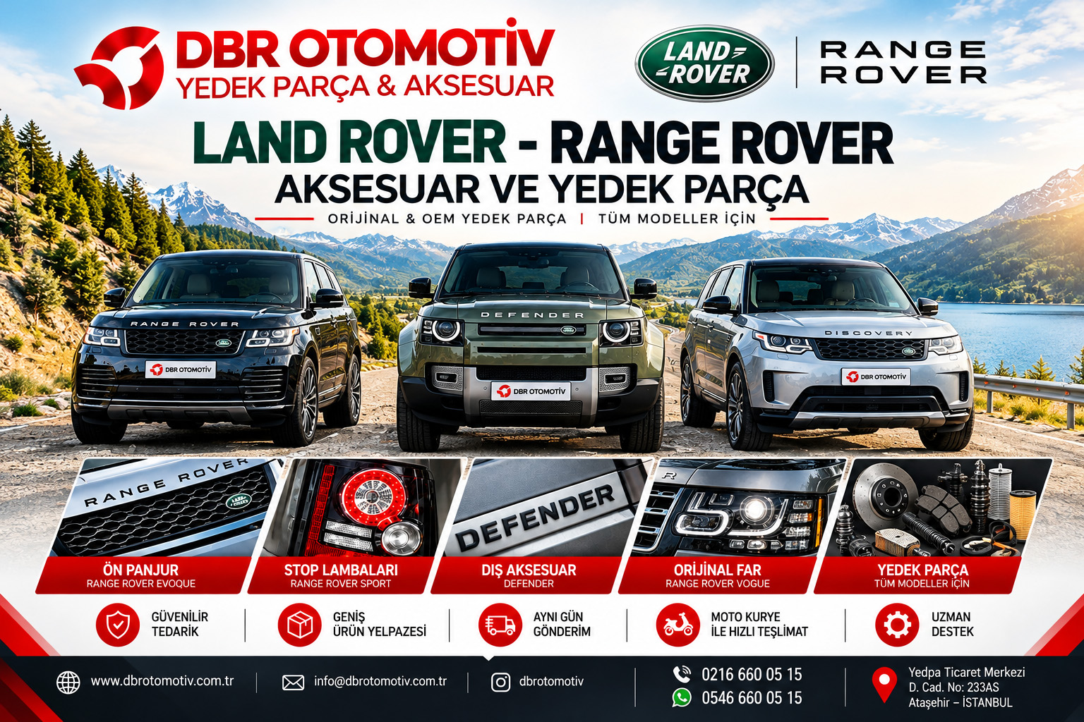 LAND ROVER YEDEK PARÇA VE AKSESUARDA DBR OTOMOTİV GÜVENCESİ!