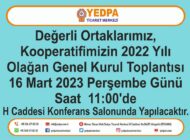 YEDPA 2022 OLAĞAN GENEL KURULU 16 MART’TA GERÇEKLEŞECEK