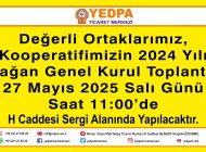 YEDPA 2024 YILI GENEL KURULU 27 MAYIS’DA GERÇEKLEŞECEK